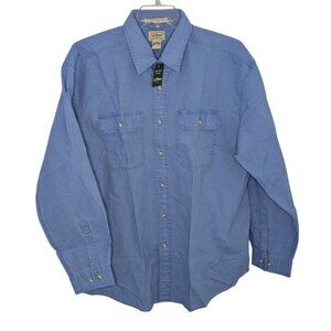 L.L. Bean Men's Blue Button-Up Shirt Long Sleeve Cotton